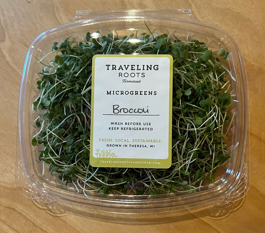 traveling-roots-broccoli-microgreen Microgreen Salad Mix, Locally grown in Theresa Wisconsin